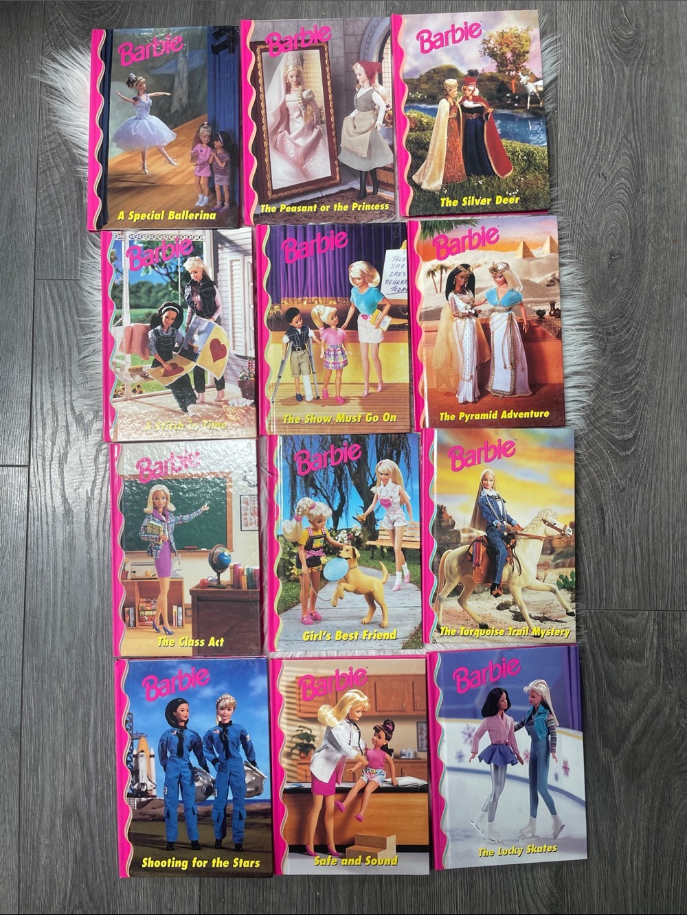 Vintage Barbie Book Collection Set of 12 books Year 1990 print date